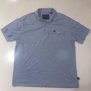 Howler Brothers Shirt Storm Blue Short Sleeve Snap Pearl large rodeo